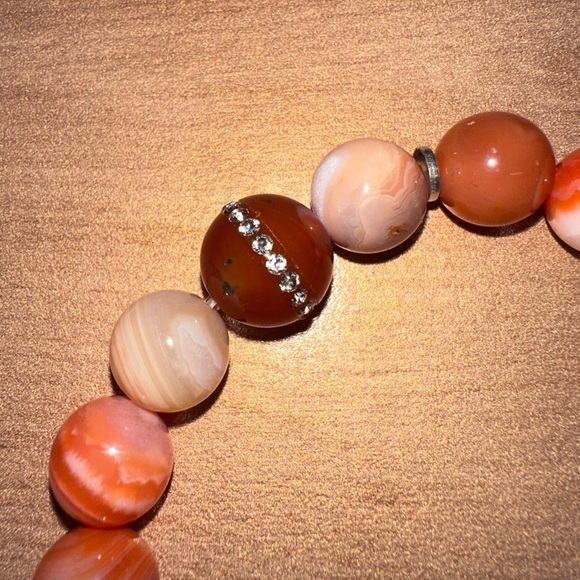 Orange agate stretch bracelet by Jay King - Picture 9 of 14